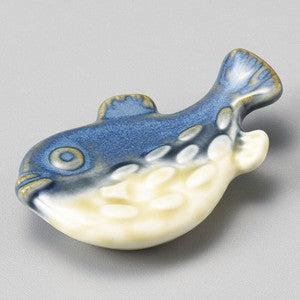 日本製 - 河豚魚筷子座 Puffer fish Chopsticks Stand - 6.3cm,  Blue/Green