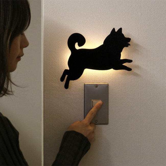 日本製 - 柴犬剪影LED壁燈 MADE IN JAPAN-Shiba Dog Silhouette LED Wall Light