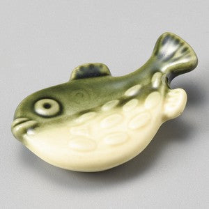 日本製 - 河豚魚筷子座 Puffer fish Chopsticks Stand - 6.3cm,  Blue/Green