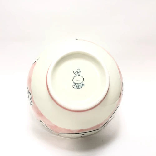 日本製 - 花兔【美濃燒】飯碗  Made in Japan - Flower Rabbit [Minoyaki] Rice Bowl