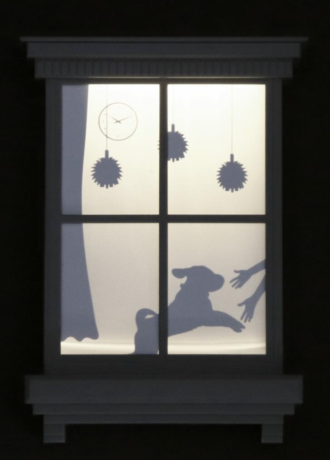 窗外剪影室內壁燈 (小狗款) Window Silhouette Indoor Wall Lamp (Little Dog)