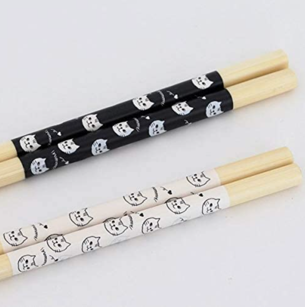 日本製 - 貓圖案特長筷子33cm（兩對裝） Saibashi Minette Chopsticks (Two pairs a set) - 33cm