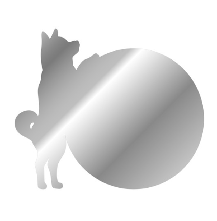 柴犬丸形剪影鏡 Coconimo Mirror (silhouette in Shiba Dog with ball)