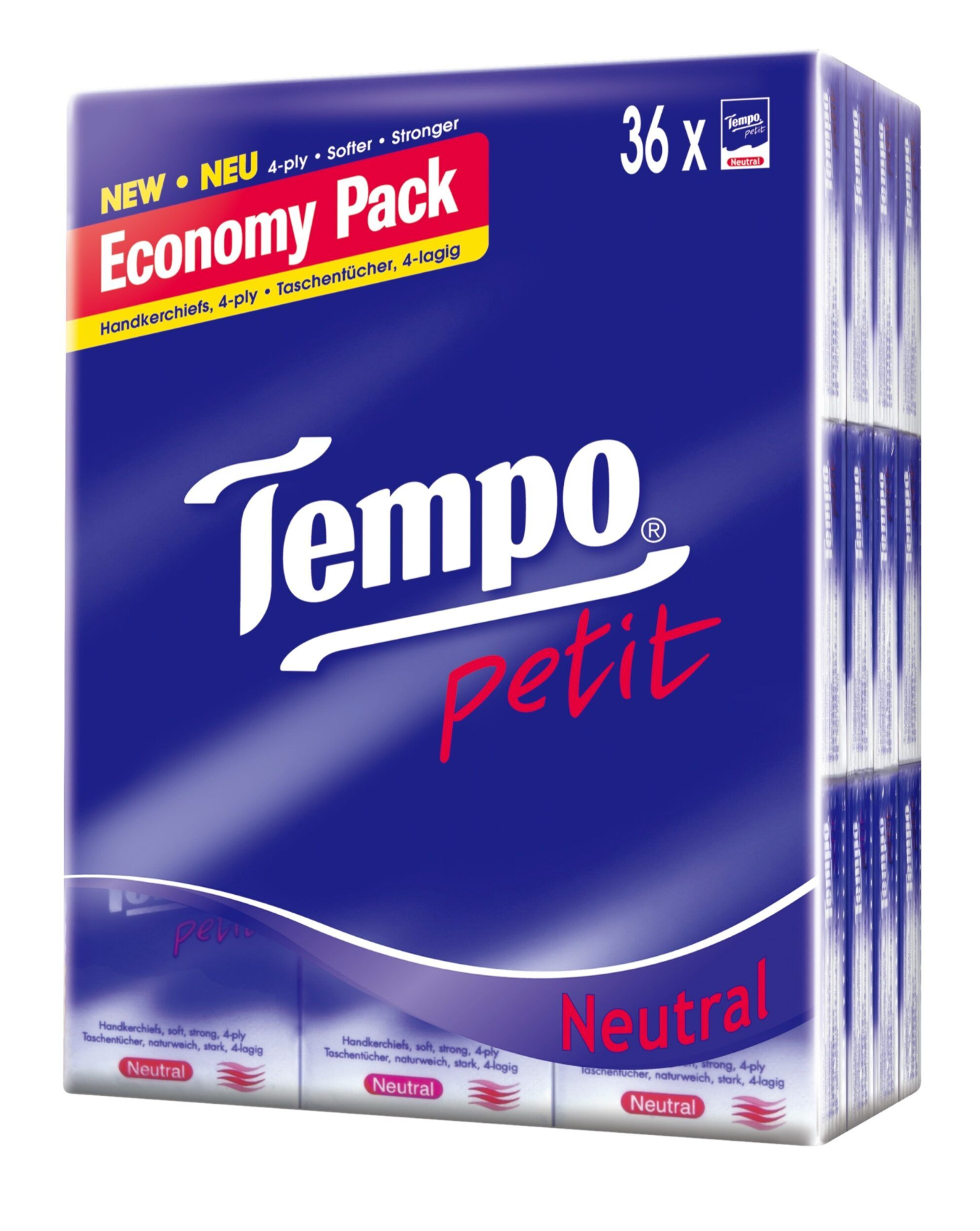 (香港版)得寶口袋裝紙巾-36小包(無香味) Tempo Pocket Tissues x 36 pockets NEUTRAL Petit - (Hong Kong Ver.)